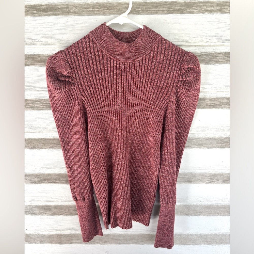 Who What Wear Ribbed mock-neck sweater top. Size L